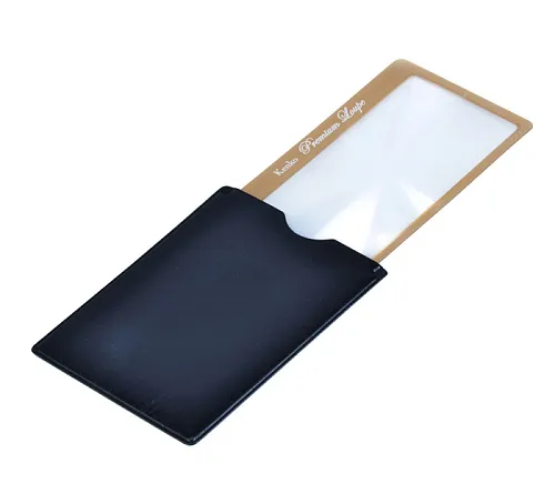 Лупа-закладка Kenko Premium 3х, 41x73 мм, с чехлом со стопором, золотистая (KLT-015) картинка