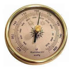 Барометр (анероид) Kromatech круглый (d=70 мм), встраиваемый, металлический (B9190)
