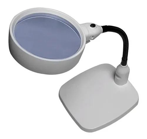 Лупа Kromatech настольная 10x, 120 мм, на гибком штативе с подсветкой (6 LED) 7764 картинка