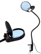 Лупа-лампа Kromatech бестеневая 5/15x, 100 мм, на струбцине, с подсветкой (38 LED) PD-7S