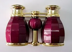 Бинокль театральный Veber Opera БГЦ 4x30, вишнево-золотистый