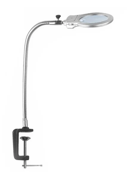 Лупа Kromatech настольная 2/5x, 130/22 мм, на струбцине и гибком штативе с подсветкой (2 LED) MG15124-C картинка