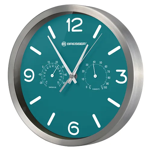 Часы настенные Bresser MyTime ND DCF Thermo/Hygro, 25 см, зеленые картинка