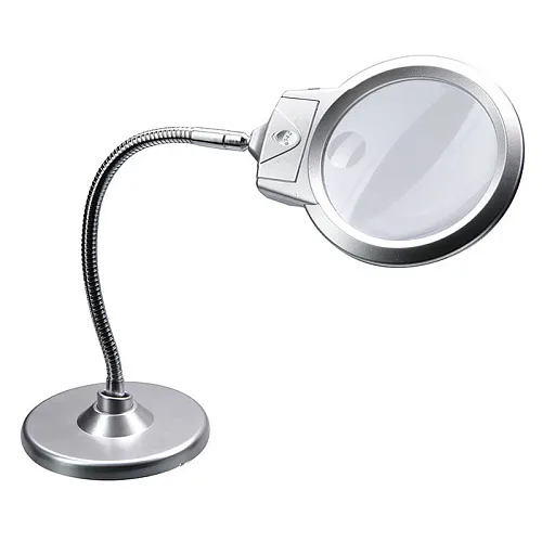 Лупа настольная 2,25/5х, 107/25 мм, с подсветкой (4B-6) картинка