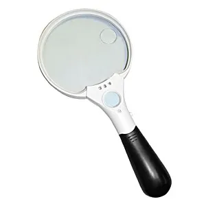 Лупа Kromatech ручная круглая 2/4/25х, 140 мм, с подсветкой (3 LED) TH-607B картинка