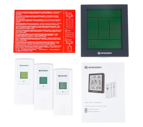 Метеостанция Bresser Temeo Hygro Quadro Prestige с тремя датчиками, серая фото