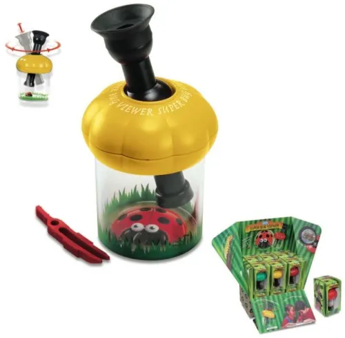 Банка для насекомых Navir «Обзор 360» с микроскопом 10x и пинцетом, матовая изображение