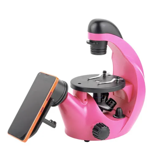 Микроскоп инвертированный Микромед «Эврика» 40–320х, фуксия картинка