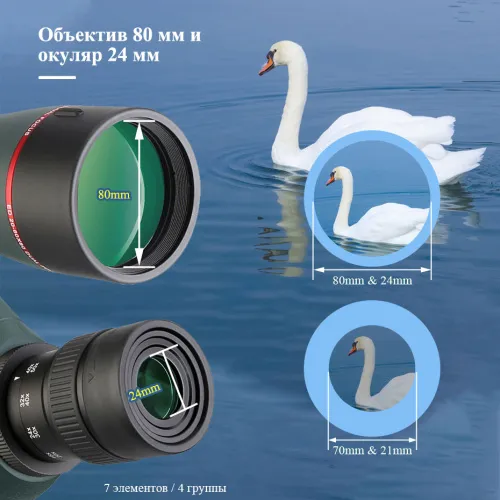 Зрительная труба SVBONY SV406P 20–60x80 ED WP фотография