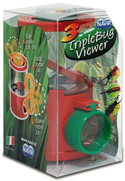 Банка для насекомых Navir «Обзор с трех сторон» с лупами, пинцетом и жуком изображение