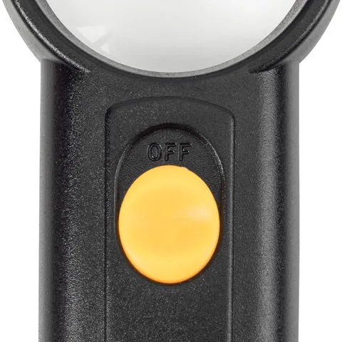 Лупа BRAUBERG ручная 8x, 37 мм, с подсветкой, черная (454127) фотография