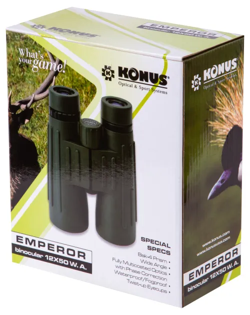 Бинокль Konus Emperor 12x50 WA Green фото