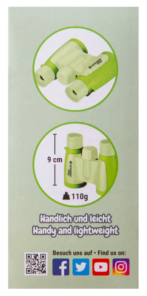 Бинокль детский Bresser Junior 3x30, зеленый фото