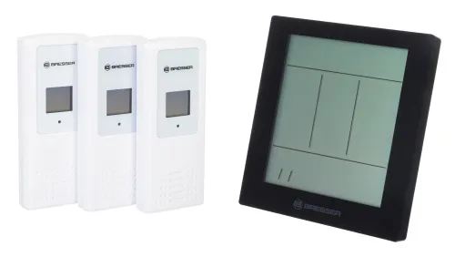 Метеостанция Bresser Temeo Hygro Quadro Prestige с тремя датчиками, серая фото
