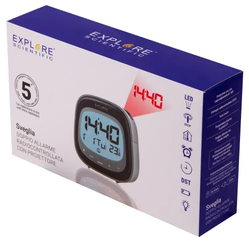 Часы цифровые Explore Scientific с проектором, черные фото