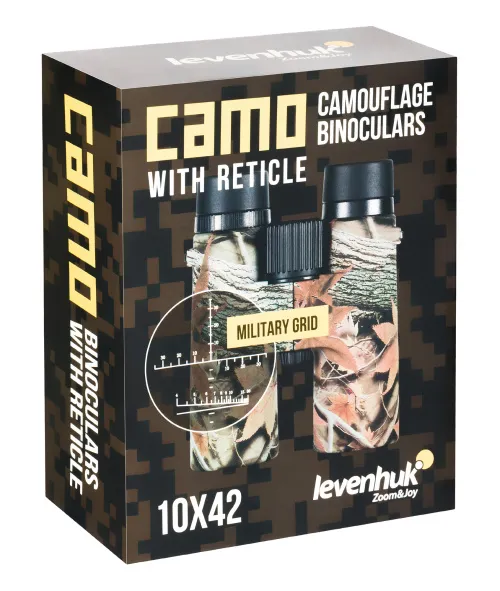 Бинокль камуфляжный Levenhuk Camo 10x42 с сеткой изображение