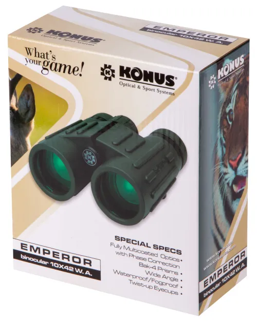 Бинокль Konus Emperor 10x42 WA Green фото