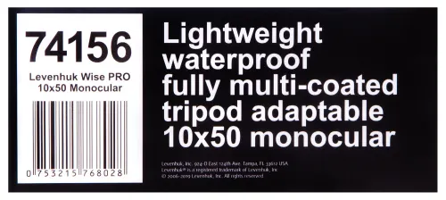 Монокуляр Levenhuk Wise PRO 10x50 фотография