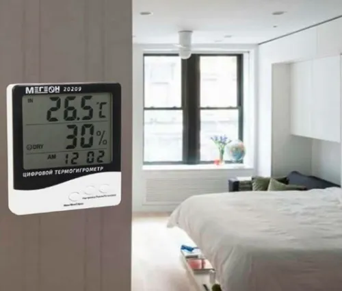 Термогигрометр цифровой МЕГЕОН, настольный (20208) картинка