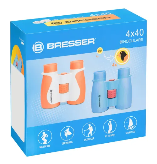Бинокль детский Bresser Junior 4x40, оранжевый изображение