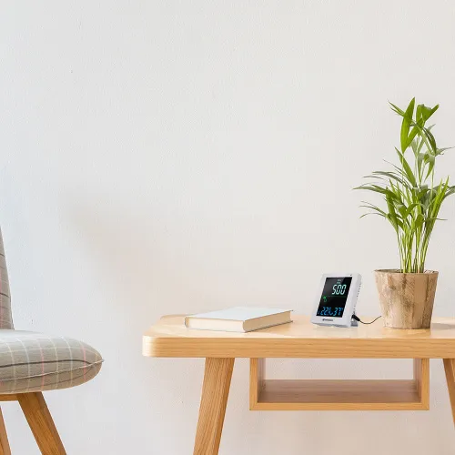 Гигрометр Bresser Air Quality Smile с датчиком CO2, серый фото