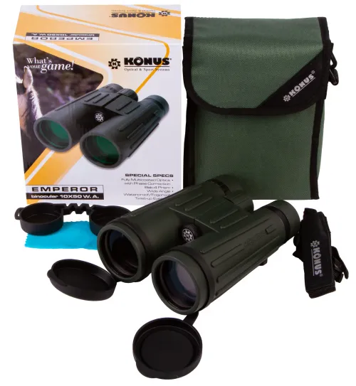 Бинокль Konus Emperor 10x50 WA Green фотография