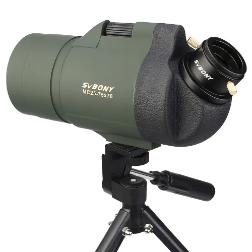 Зрительная труба SVBONY SV41 25–75x70 MAK WP со штативом фотография