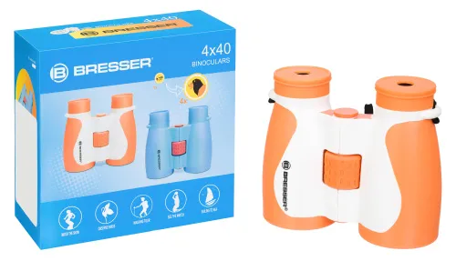 Бинокль детский Bresser Junior 4x40, оранжевый фотография