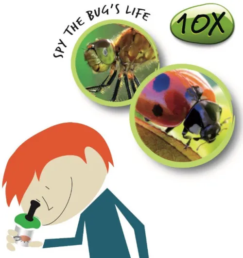 Банка для насекомых Navir «Обзор 360» с микроскопом 10x и пинцетом, прозрачная фотография