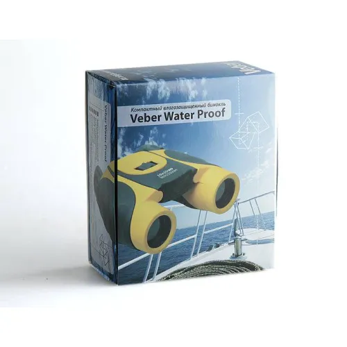 Бинокль Veber 8x25 WP, желто-черный фотография