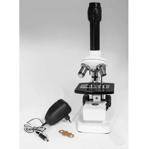 Микроскоп «Юннат 2П-3», белый, с подсветкой картинка
