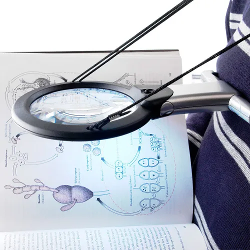 Лупа нашейная Veber 2/6х, 100/25 мм, с подсветкой (11B-1) фото