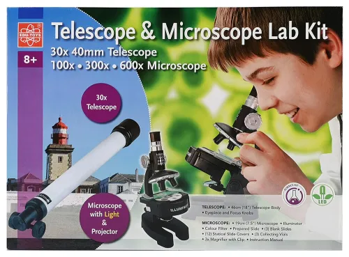 Набор EDU-TOYS: телескоп 30x и микроскоп 100–600x изображение