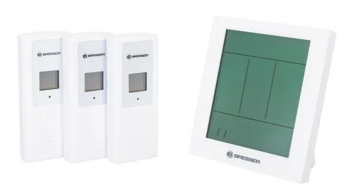 Метеостанция Bresser Temeo Hygro Quadro Prestige с тремя датчиками, серая фотография