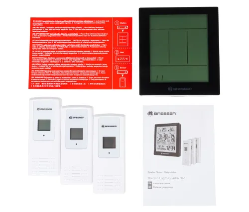 Метеостанция Bresser Temeo Hygro Quadro Prestige с тремя датчиками, серая изображение