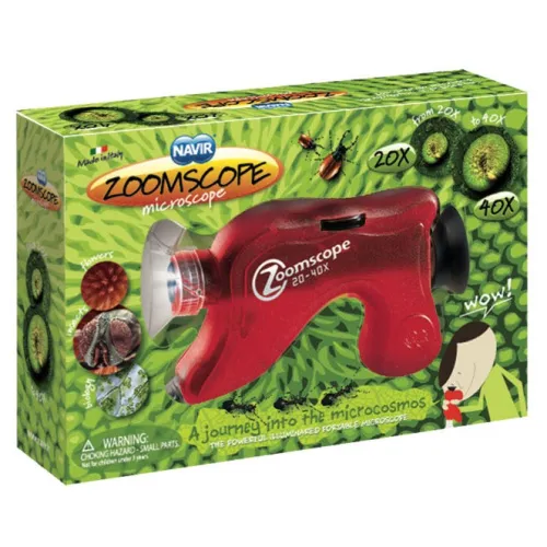 Микроскоп детский портативный Navir «Зумскоп» 20–40x, с подсветкой, прозрачный фото