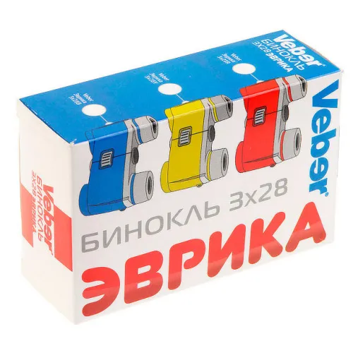 Бинокль детский Veber «Эврика» 3х28, красный картинка