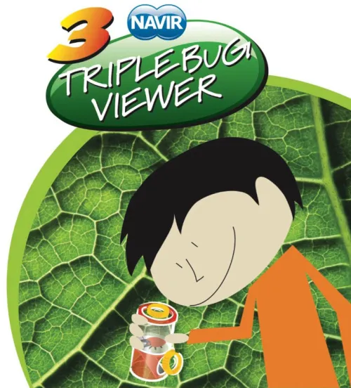 Банка для насекомых Navir «Обзор с трех сторон» с лупами, пинцетом и жуком фотография