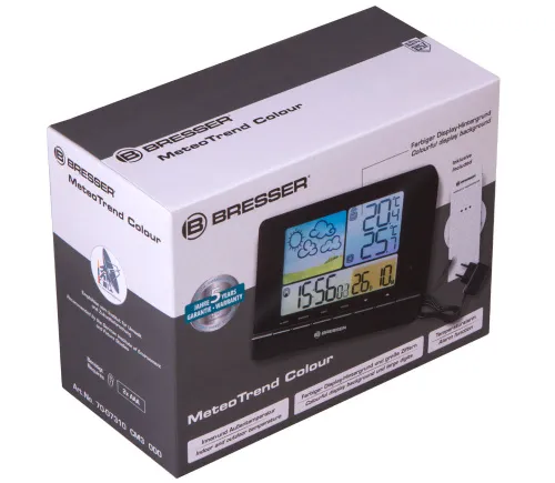 Метеостанция Bresser MeteoTrend Colour с радиоуправлением, черная изображение