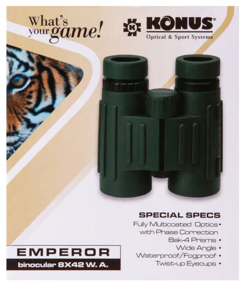 Бинокль Konus Emperor 8x42 WA Green фотография