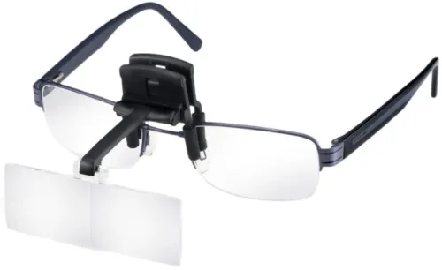 Лупа-прищепка бинокулярная Eschenbach 1,7x, 74,5x28 мм, с креплением на очки LaboClip изображение