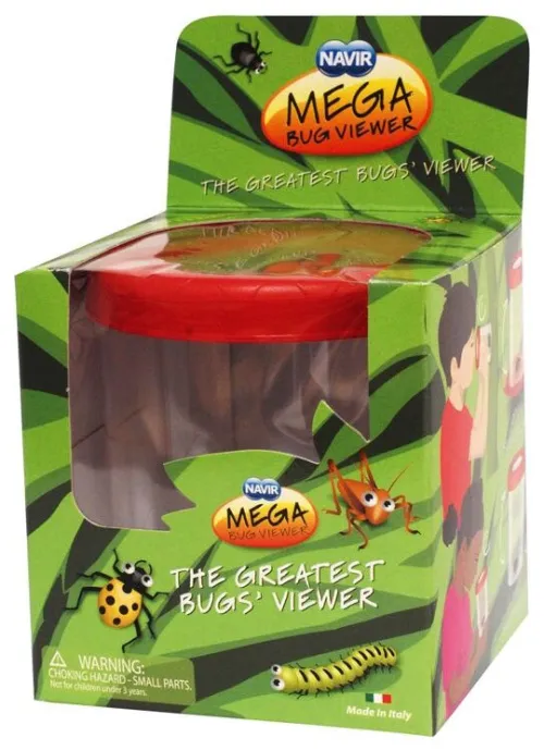 Банка для насекомых Navir «Мега» с лупой 3x и жуком фотография