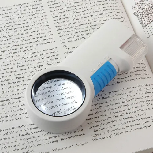 Лупа на ручке Veber 8х, 44 мм, с подсветкой и фонариком (7010) фото