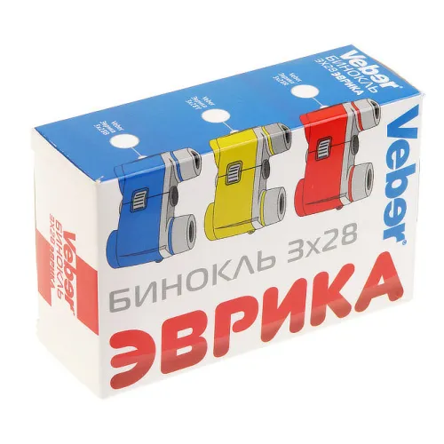 Бинокль детский Veber «Эврика» 3х28, голубой картинка