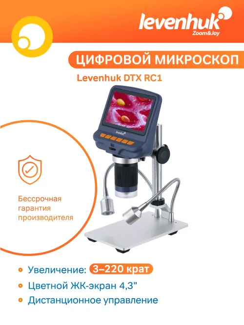 Микроскоп с дистанционным управлением Levenhuk DTX RC1 картинка