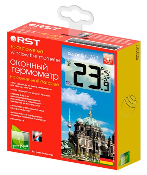 Термометр цифровой RST 01377 с солнечной батареей, оконный фото