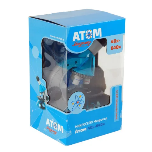 Микроскоп Микромед «Атом» 40–640x, лазурь фотография