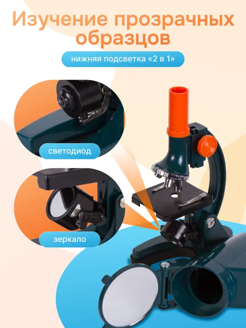 Микроскоп Levenhuk LabZZ M3 с адаптером для фотоаппарата изображение