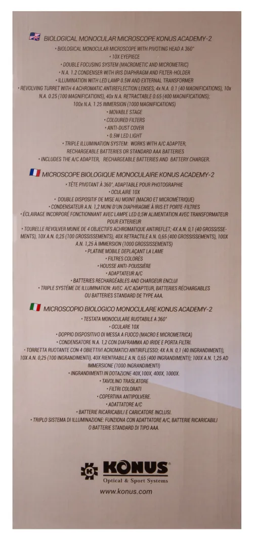 Микроскоп Konus Academy-2 1000x фото
