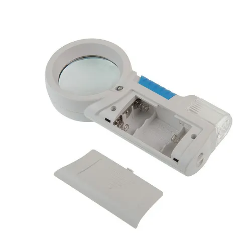 Лупа на ручке Veber 8х, 44 мм, с подсветкой и фонариком (7010) фотография